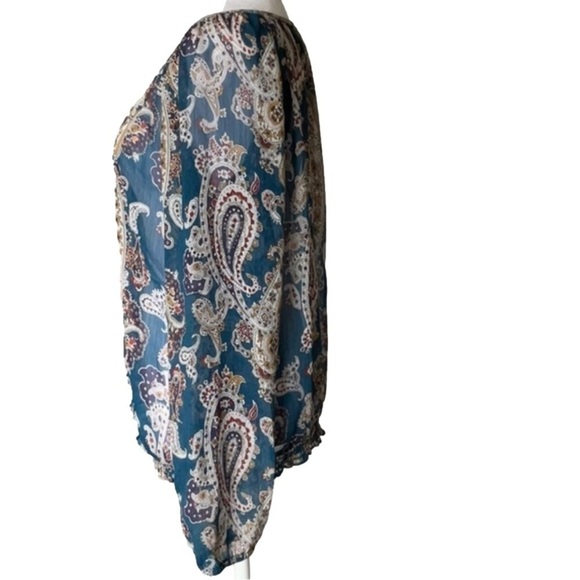 Lucky Brand Sheer Paisley Blouse - Picture 8 of 12